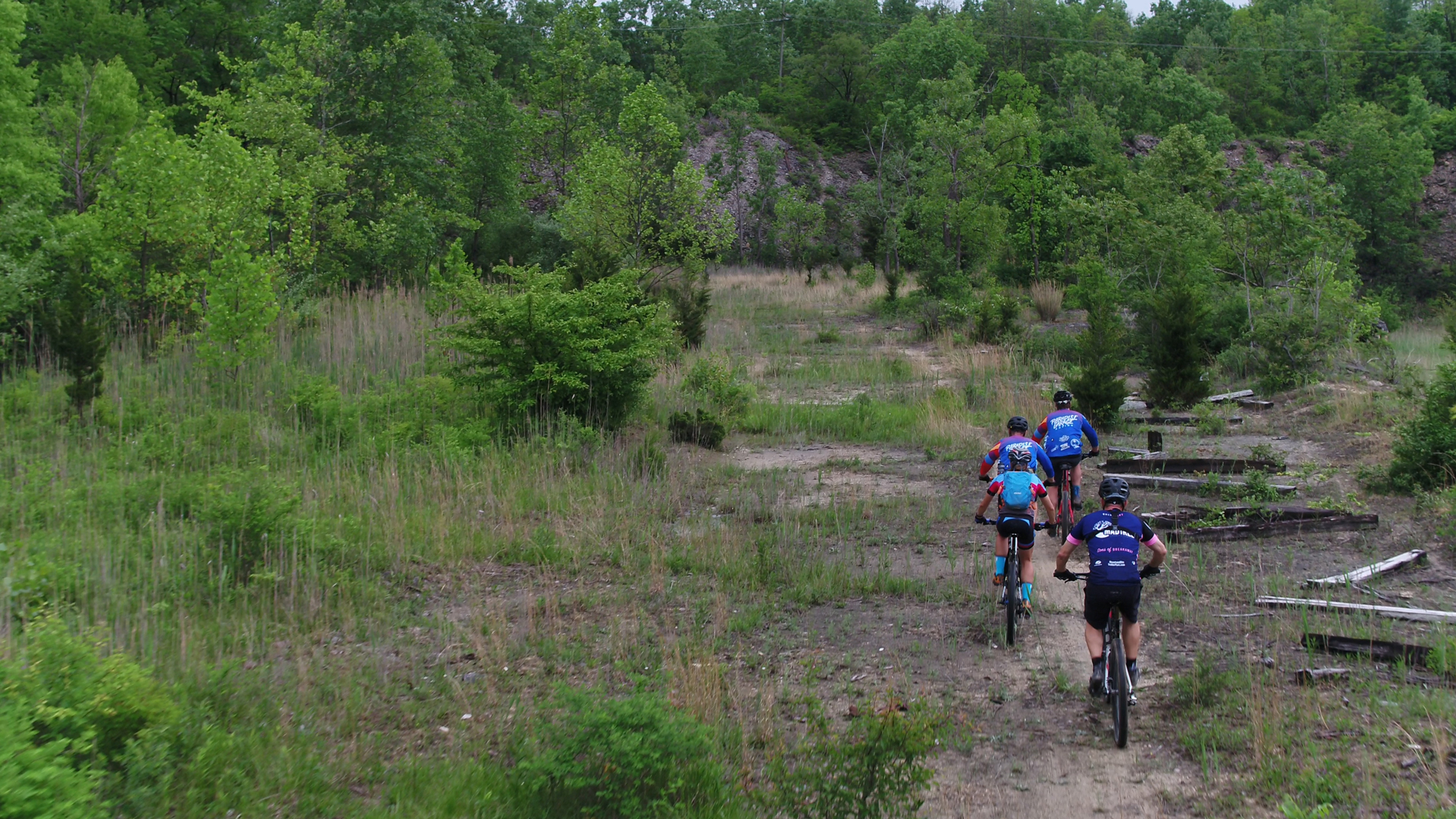Bikers at Quarry Trails Metro Park.
