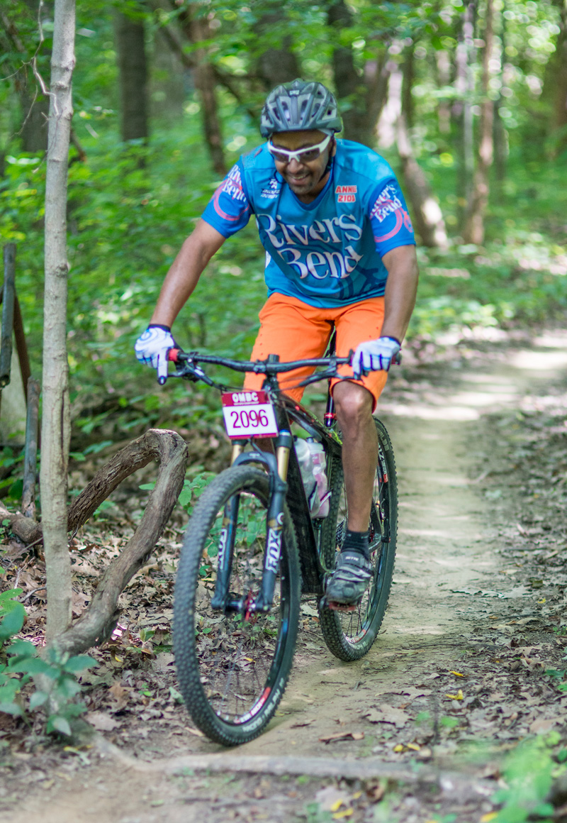 Competitor on the Mountain Bike Trail at Chestnut Ridge during a COMBO event