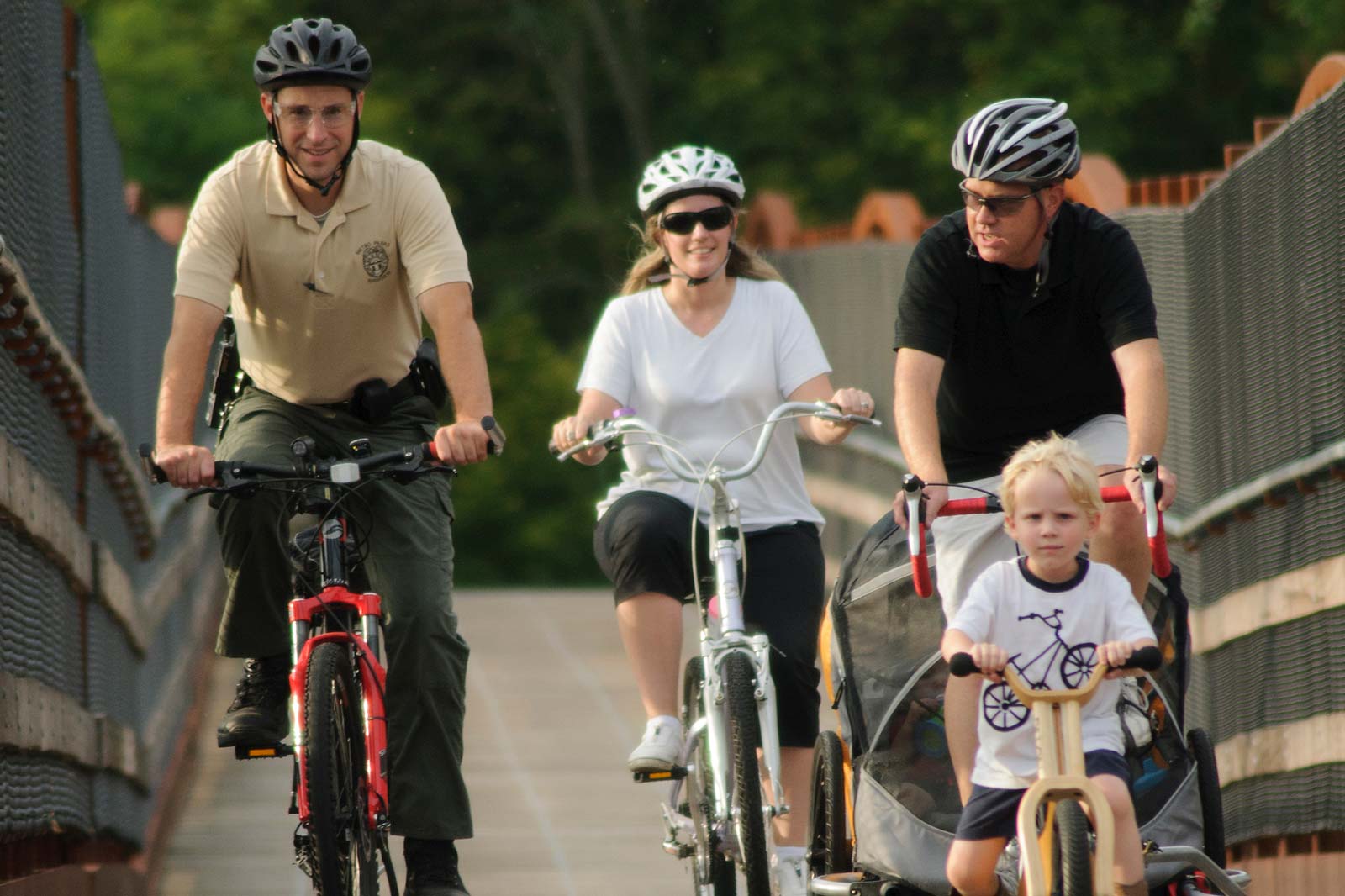 Bikers at Three Creeks at the Family Ride Night program